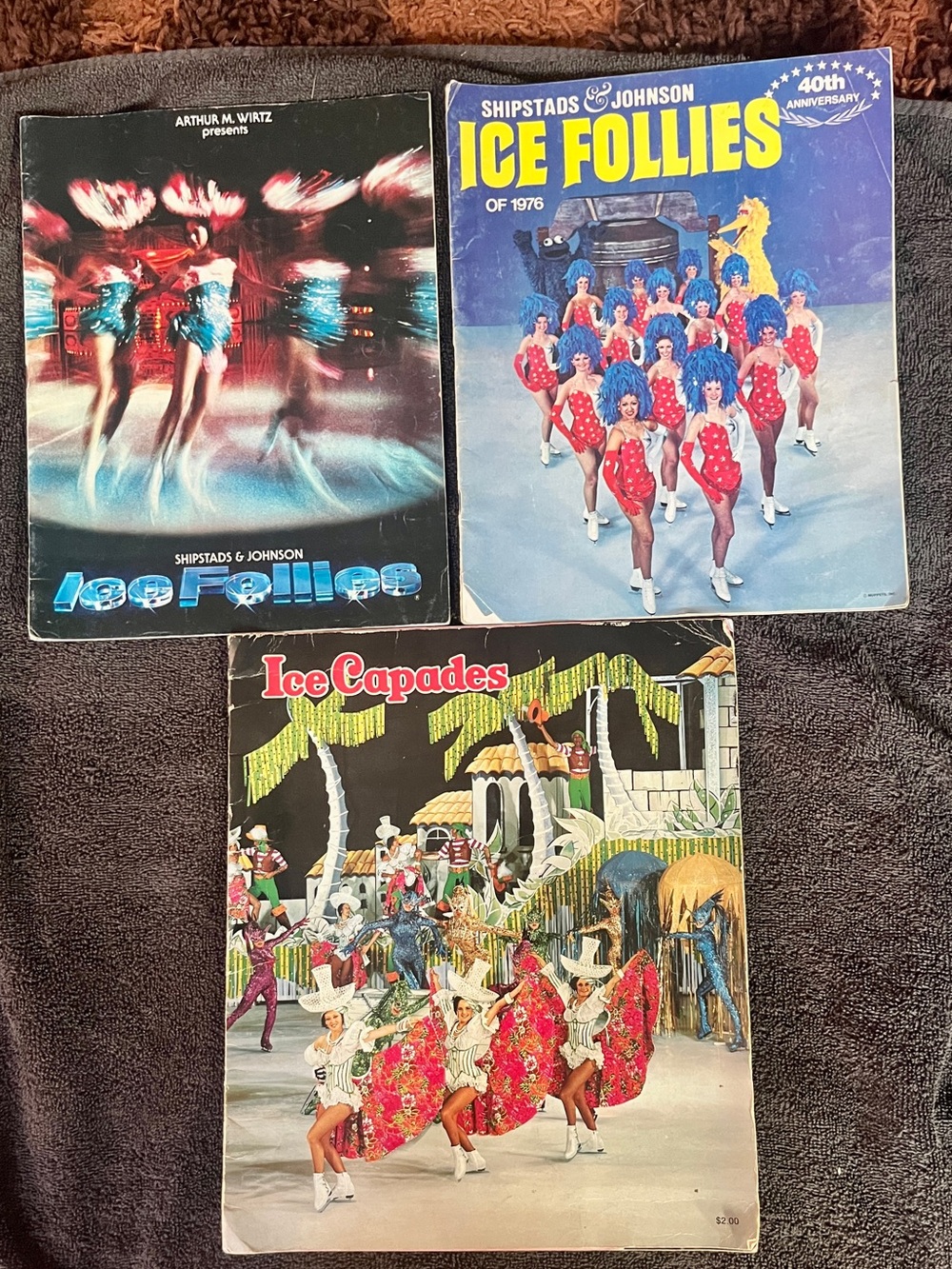 Vintage 1970s Ice Follies & Ice Capades Souvenir Programs, Lot of 3